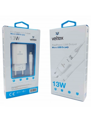 13W 2.6A Micro Şarj Aleti Veltex VTX-002
