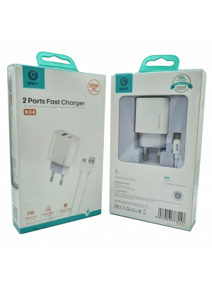 20W + 18W PD Çift Girişli Şarj Seti Usb Type-C DVIP N34