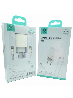 20W PD Çift Girişli Şarj Seti Type-C To Lighning DVIP N35