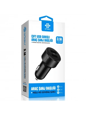 3.1A Çift Usb Girişli Araç Şarj Başlığı Arbaks ARB-607