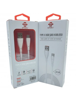3.1A TYPE-C Şarj Kablosu Arbaks ARB-51