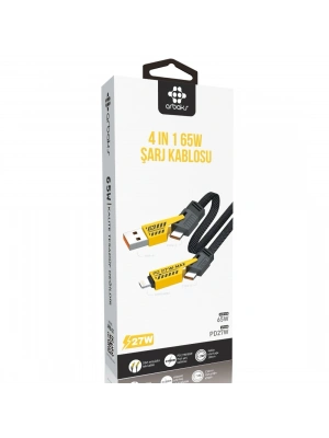 4’ü 1 Arada 65W | PD 27W Destekli | USB-A / Type-C / Lightning Uyumlu Arbaks Arb-121