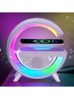 BT-2301 Wireless Kablosuz Şarj Destekli Radyolu Rainbow Aydınlatmalı Bluetooth Hoparlör Fm Radyo