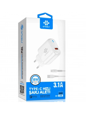 Led 18W 3.1A TYPE-C  Hızlı Şarj Aleti Arbaks Arb-013