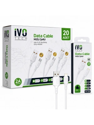 Lightning Hızlı Şarj Data Kablosu (20’li Paket) TECH iVO-C02