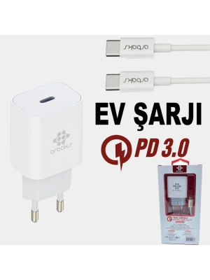 PD QC3 / 18W TYPE-C To TYPE-C Şarj Aleti Arbaks ARB-017