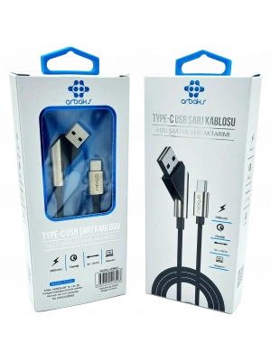 TYPE-C Metal Hızlı Şarj Ve Veri Aktarımı Arbaks ARB-602