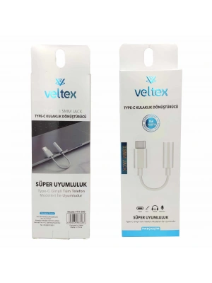 TYPE-C To 3.5mm Kulaklık Ses Çevirici Dönüştürücü Veltex VTX-506