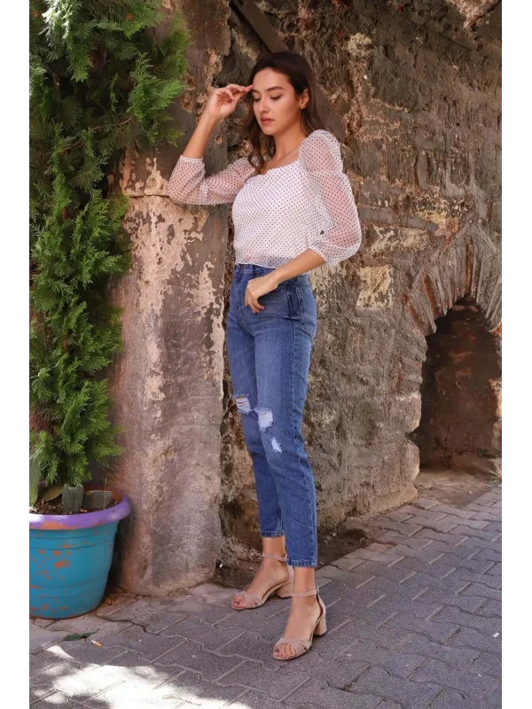 MOM Jeans - LACİVERT