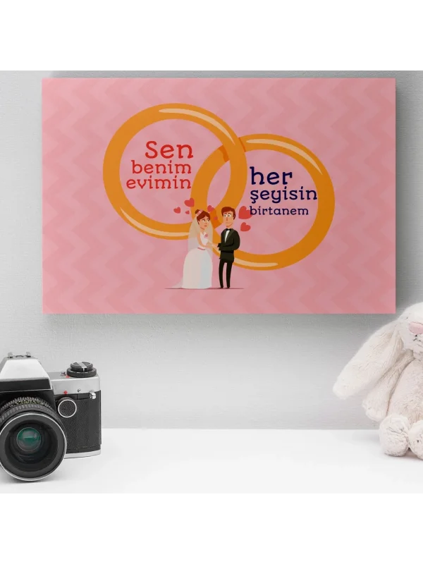 Romantik Tasarımlı Mini Kanvas Tablo - No7
