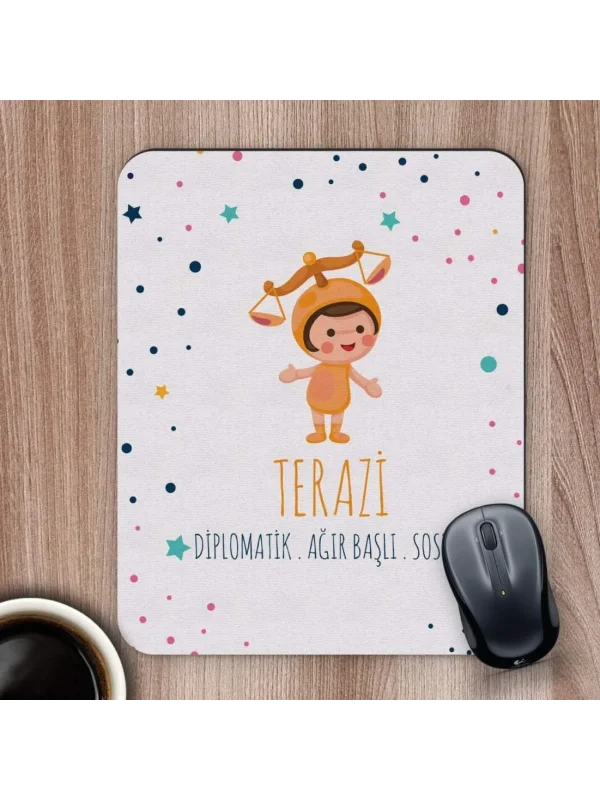 Terazi Burçlarına Özel Sevimli Mouse Pad