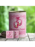 Hoşgeldin Bebek Çikolata Hediye Konservesi - Pembe
