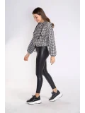 Kazayağı Desenli Kapüşonlu Sweatshirt-DESENLİ