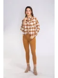 Kesik Uçlu Ekose Gömlek-TABA