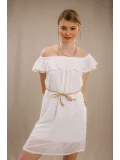 Madonna Yaka Elbise - BEYAZ