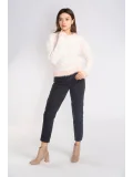 Sakallı Örgü Kazak-BEYAZ