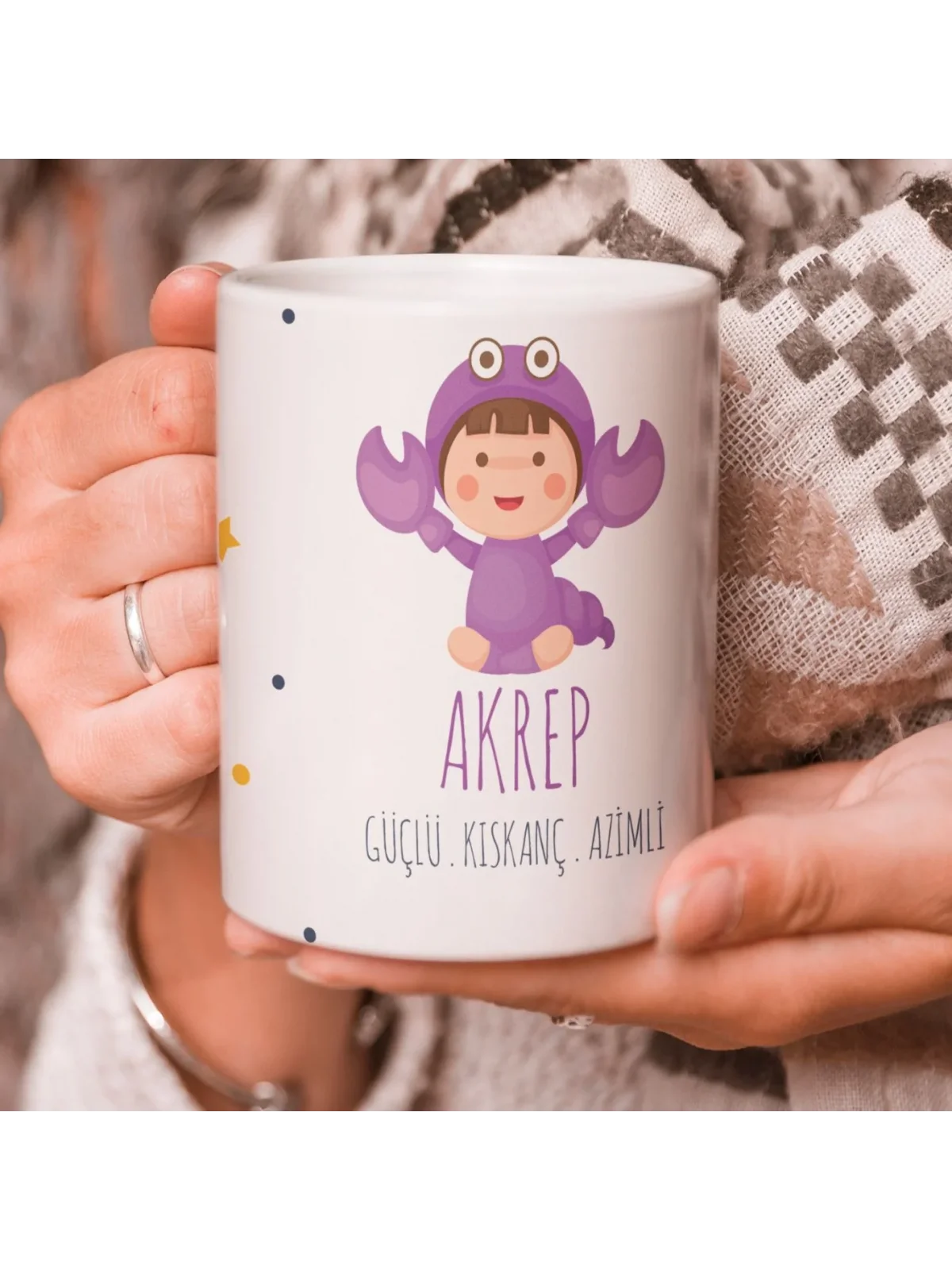 Akrep Burcu Özel Sevimli Beyaz Kupa Bardak