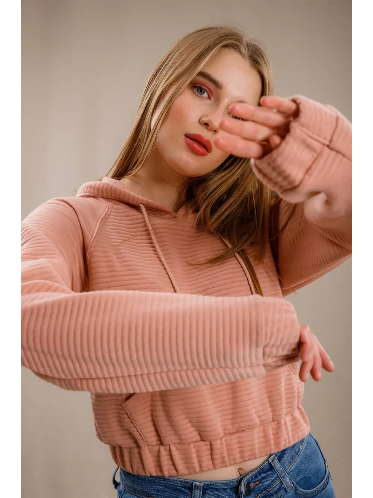 Kanguru Cepli Sweatshirt - PUDRA