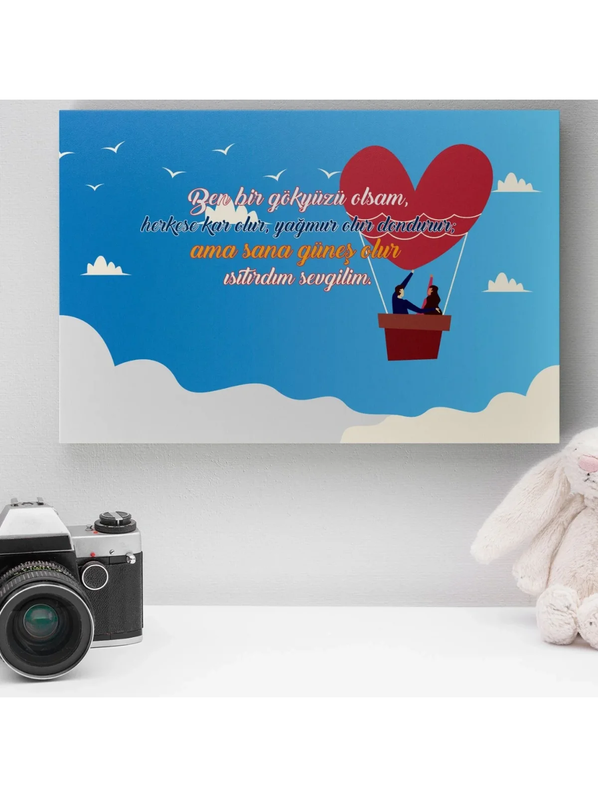 Romantik Tasarımlı Mini Kanvas Tablo - No2