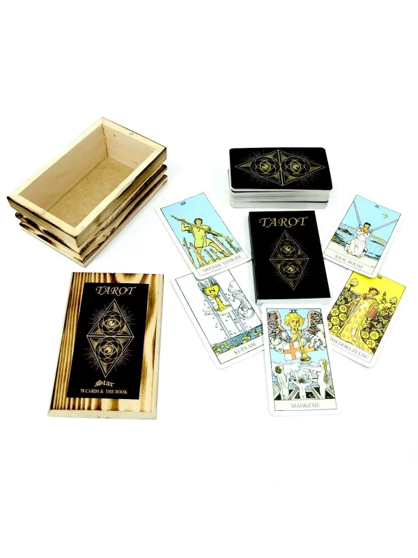 Ahşap Kutulu 78 Kartlı Tarot Seti