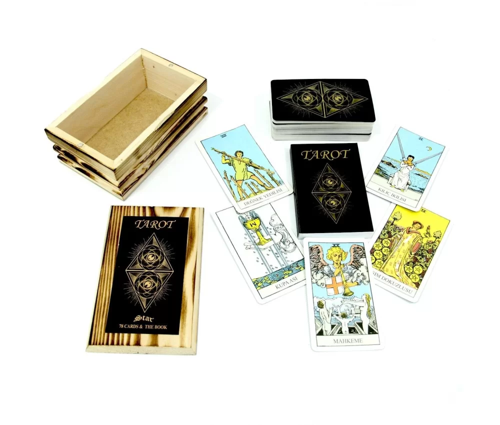 Ahşap Kutulu 78 Kartlı Tarot Seti