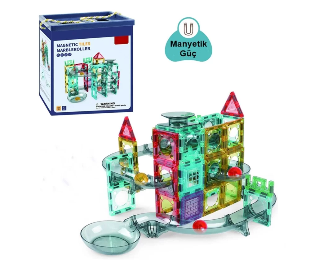 Magnetic Tiles Marbleroller 72 Parça Top Yuvarlama Oyun Seti