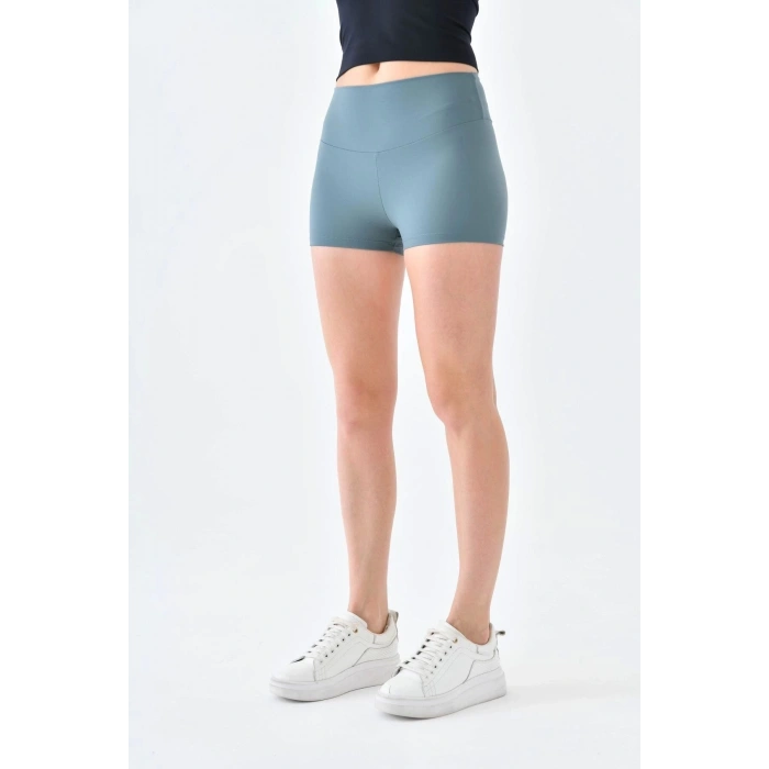 Kadın Kısa Tayt Biker Şort Yüksek Bel Toparlayıcı Biker Şort Kısa Spor Tayt