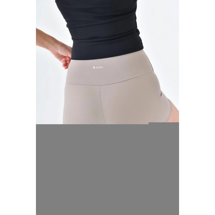 Kadın Kısa Tayt Biker Şort Yüksek Bel Toparlayıcı Biker Şort Kısa Spor Tayt