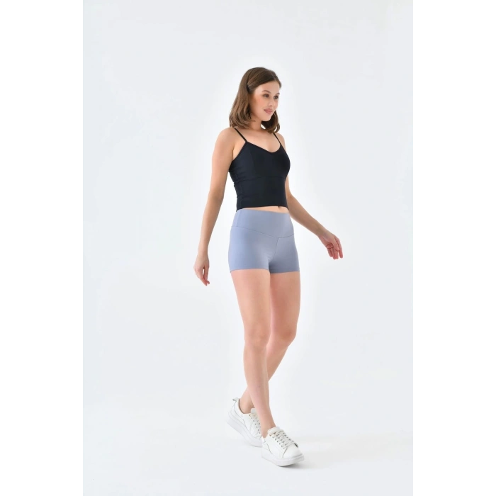 Kadın Kısa Tayt Biker Şort Yüksek Bel Toparlayıcı Biker Şort Kısa Spor Tayt