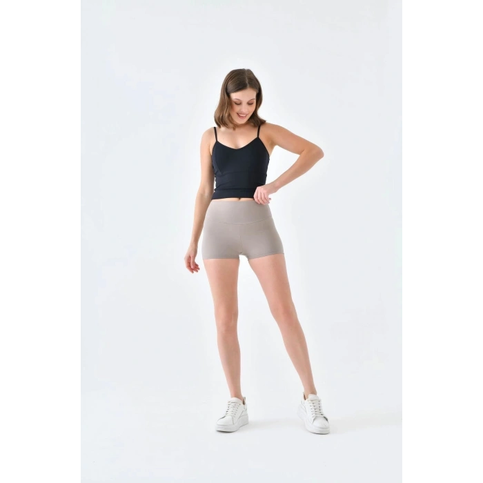 Kadın Kısa Tayt Biker Şort Yüksek Bel Toparlayıcı Biker Şort Kısa Spor Tayt