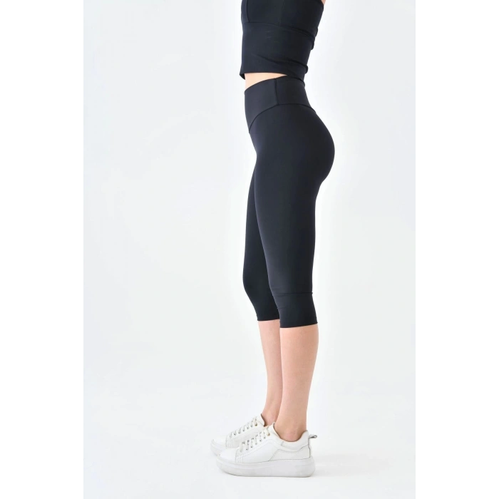 Yüksek Bel Toparlayıcı Diz Altı Kapri Tayt Capri