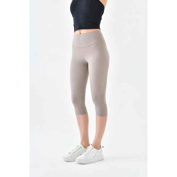 Yüksek Bel Toparlayıcı Diz Altı Kapri Tayt Capri