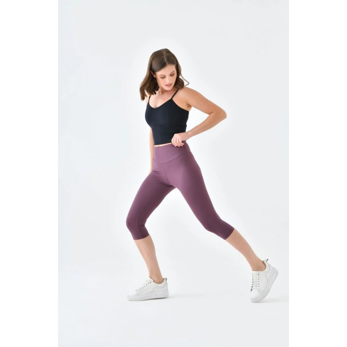 Yüksek Bel Toparlayıcı Diz Altı Kapri Tayt Capri