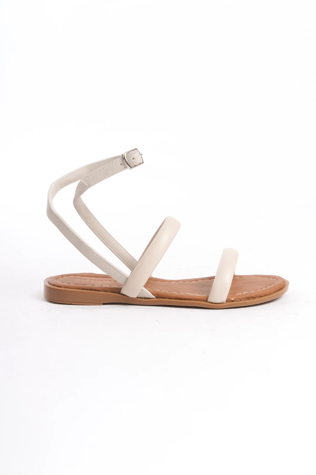 Kadın Biyeli Yeni Sezon Günlük Sandalet  Bej