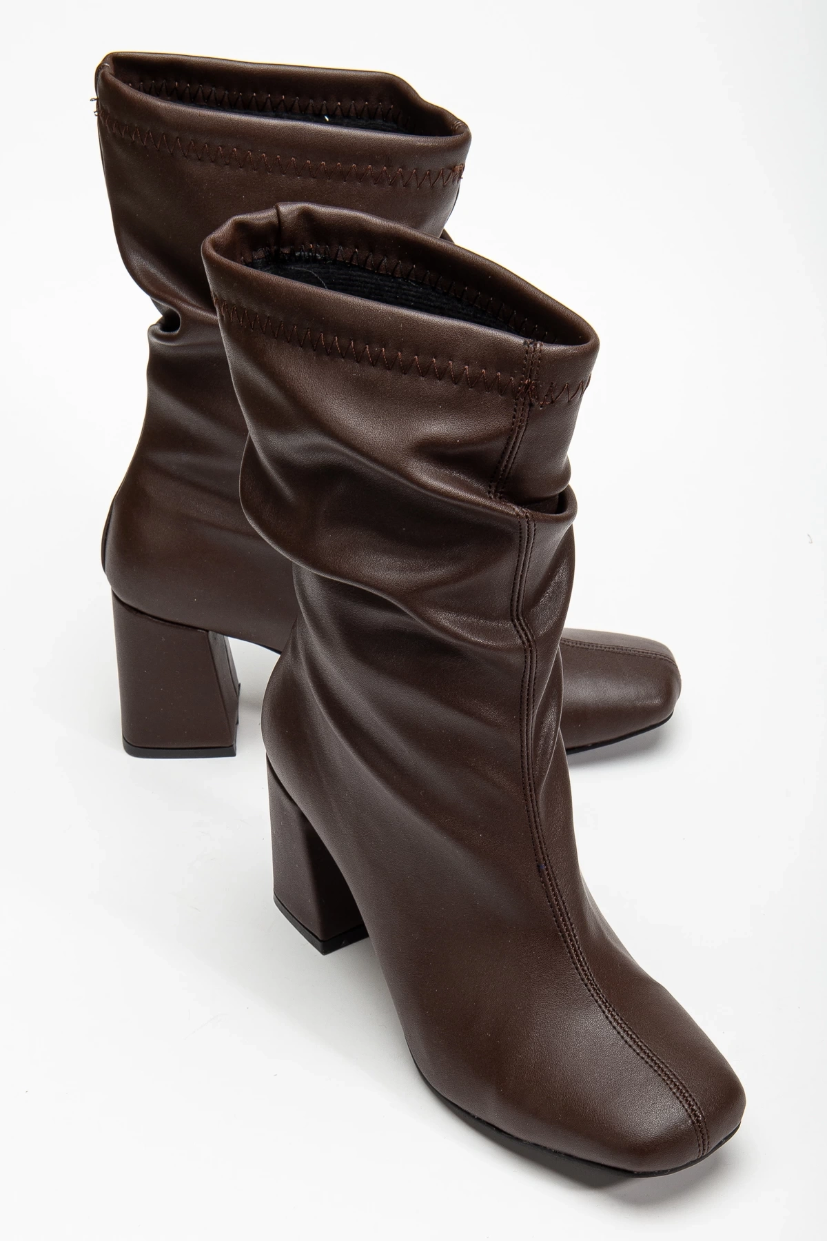 Celestia Kadın Kahverengi Küt Burun Büzgülü Bot