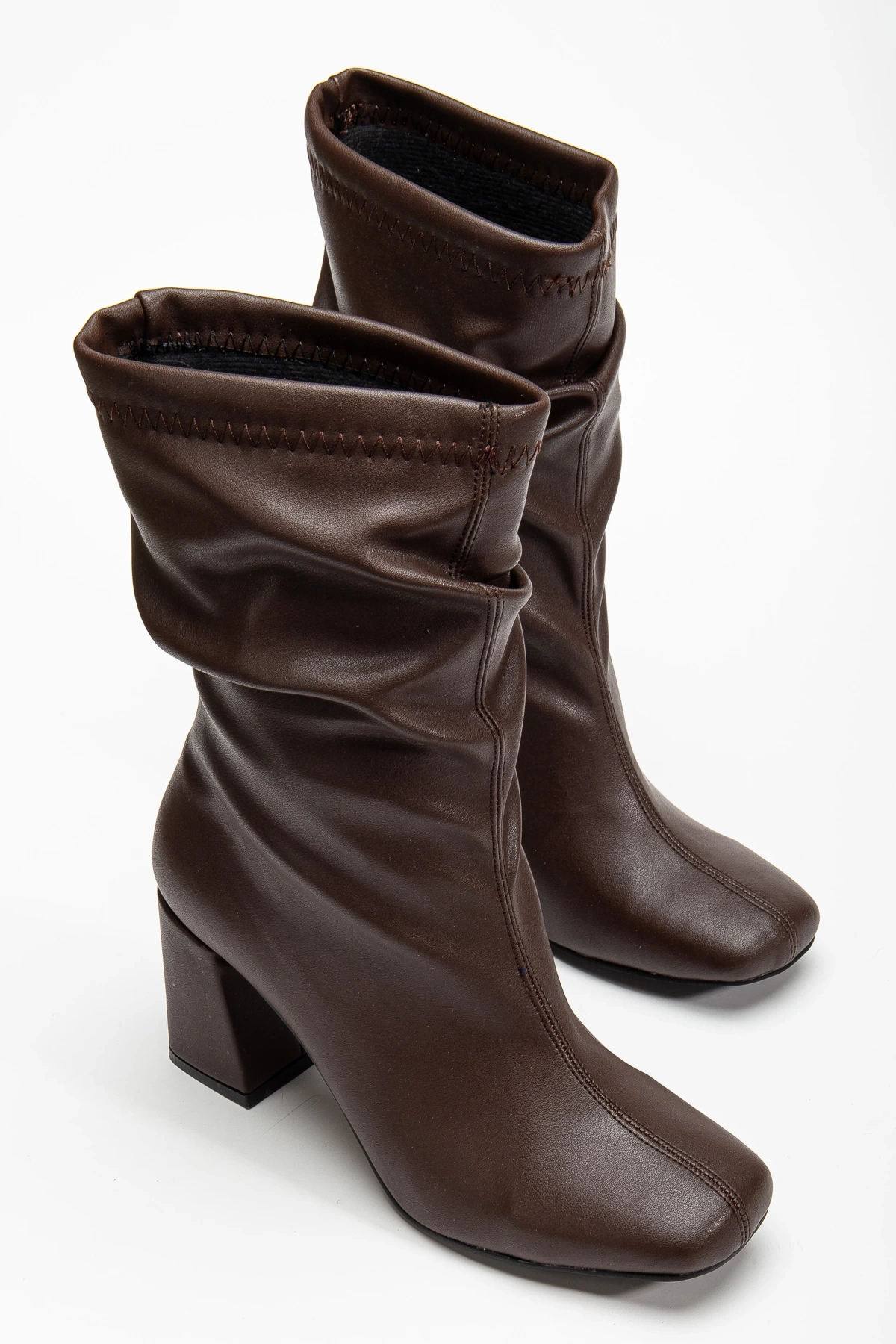 Celestia Kadın Kahverengi Küt Burun Büzgülü Bot