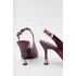 Kadın Bordo Rugan Tokalı Sivri Şık Topuklu Stiletto Ayakkabı