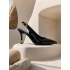 Kadın Siyah Rugan Tokalı Sivri Burun Şık Topuklu Stiletto Ayakkabı