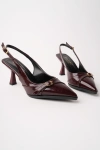 Kadın Bordo Arkası Açık Toka Detaylı Sivri Burun Topuklu Ayakkabı