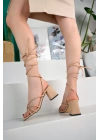 Kadın Nude Ipli Topuklu Ayakkabı