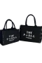 The P Bag El Ve Omuz Küçük Çanta Siyah Çizgili
