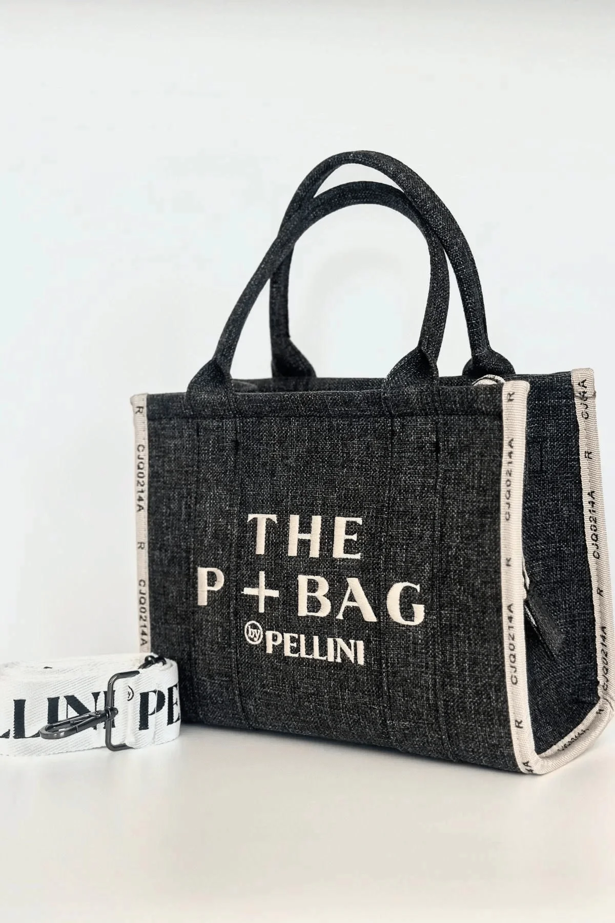The P+Bag El ve Omuz Büyük Çanta Koyu Gri