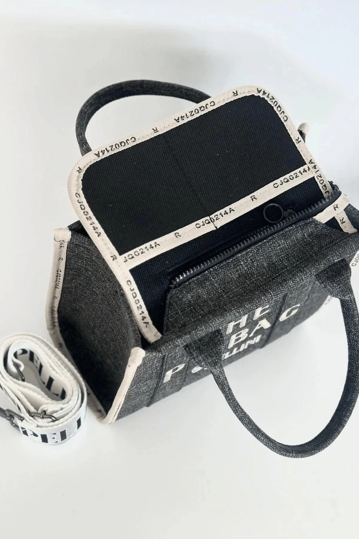 The P+Bag El ve Omuz Büyük Çanta Koyu Gri