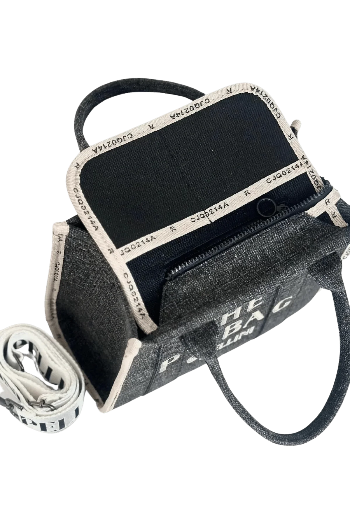 The P+Bag El ve Omuz Küçük Çanta Koyu Gri