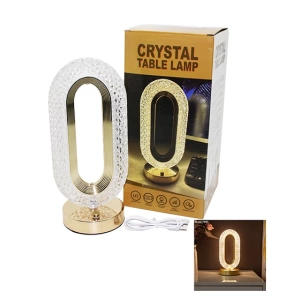BÜYÜK OVAL 3 RENK LED DOKUNMATİK USB ŞARJLI MASA LAMBASI (4597)