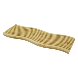 DALGALI KENAR  ÇİFT TARAF=DÜZ - DALGALI OYUK KANALLI AHŞAP BAMBU SUNUM TEPSİ 15X39X1.5CM (4597)