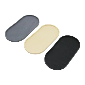 DÜZ   OVAL   RENKLİ SİLİKON  YAĞDANLIK - SABUNLUK ALTLIK  12 X 24.5CM (4597)