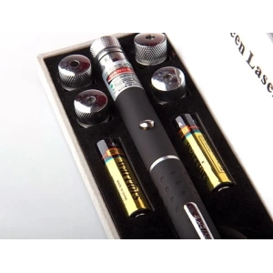 Yeşil Lazer Pointer 50 mW 15 Km Etkili (5 Başlıklı) (4597)
