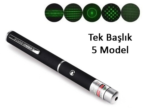 Yeşil Lazer Pointer 500 mW 15 Km Etkili (Tek Başlık 5 Model) (4597)