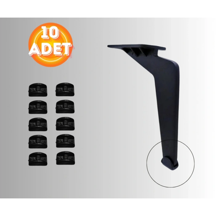 10lu Siyah Koltuk Ayak Papucu, Patiği, Parke Koruyucusu